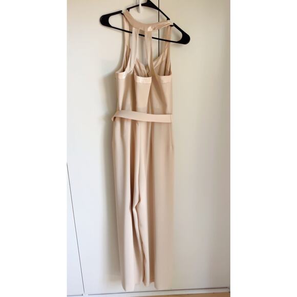 Vintage 90s Beige Nude Formal Jumpsuit Size 6 | Elegant Cocktail Evening - Picture 10 of 13